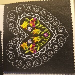 Handmade machine embroidery patch